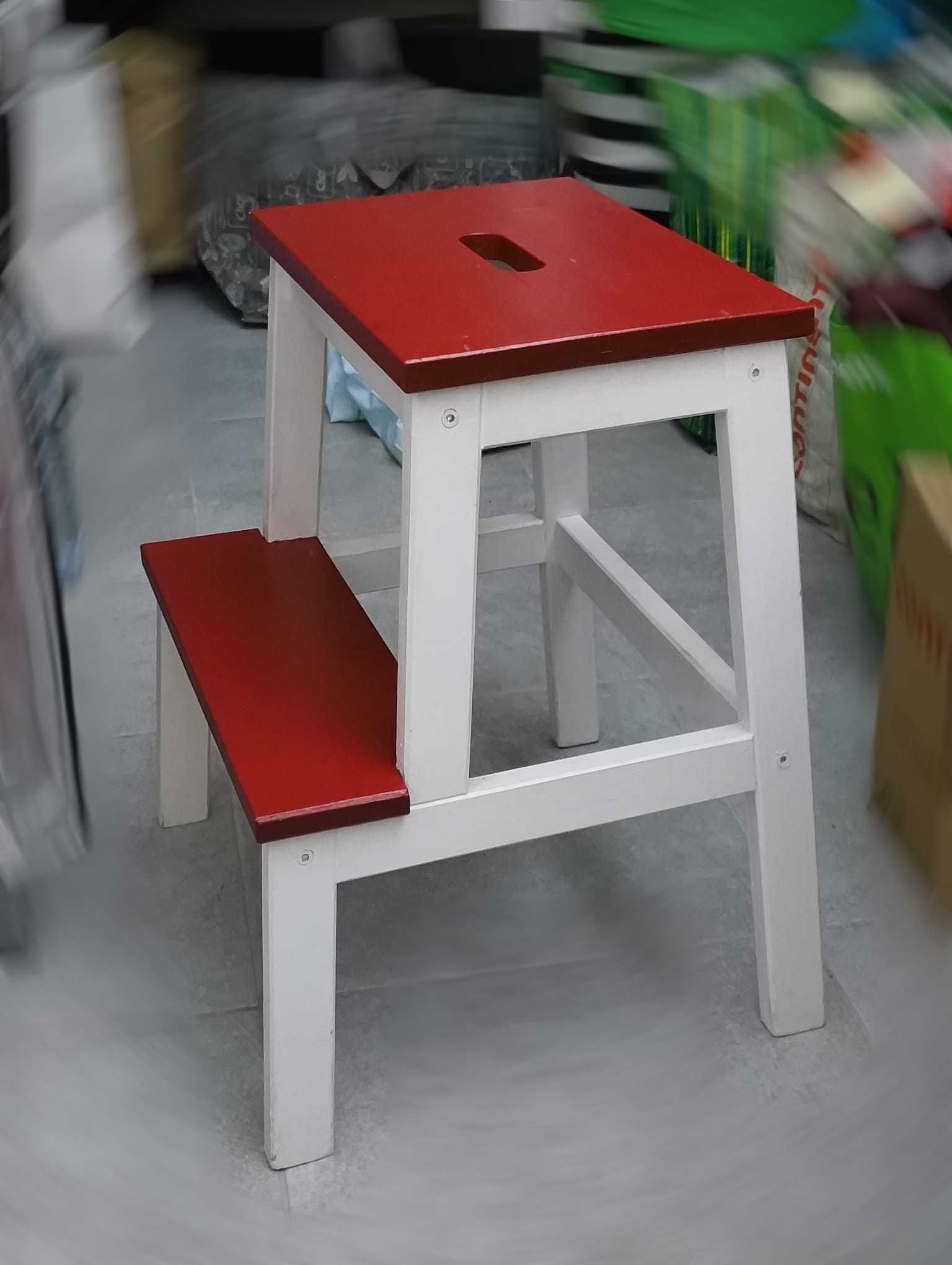 BEKVÄM IKEA Banco escadote 2 degraus vermelho e branco