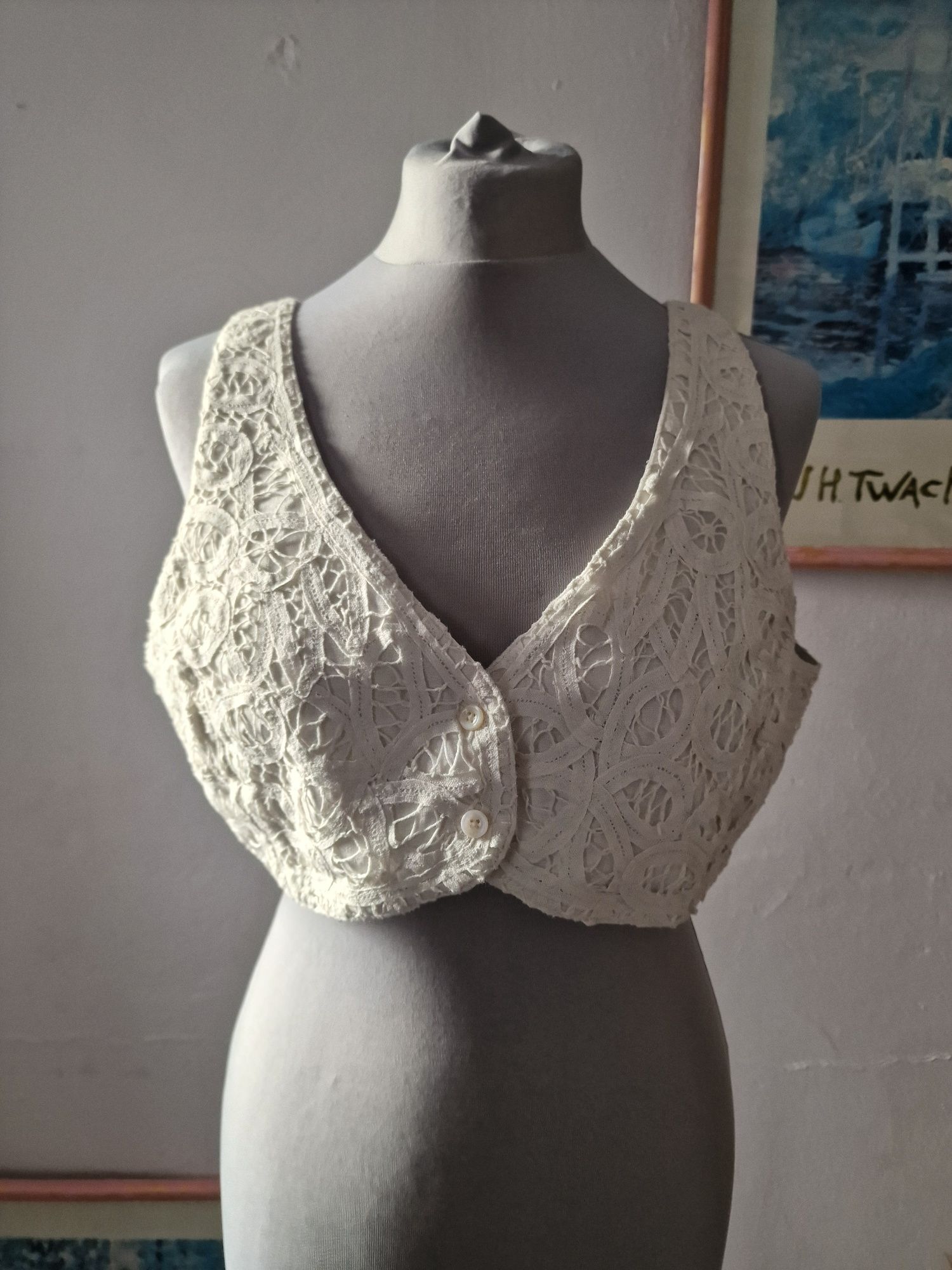 No552 Noa Noa fantastyczna kamizelka krótka crop top styl boho XL 42