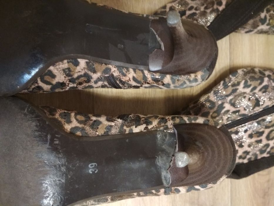 Леопардовые сапоги 39 р (дл.стельки 25.5 см )