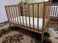 Детская кроватка с матрацем 125х65х85 см