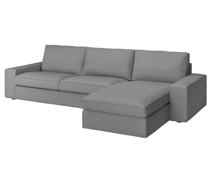 Ikea Kivik Sofa 4 osobowa z szezlongiem Szary Transport Narożnik