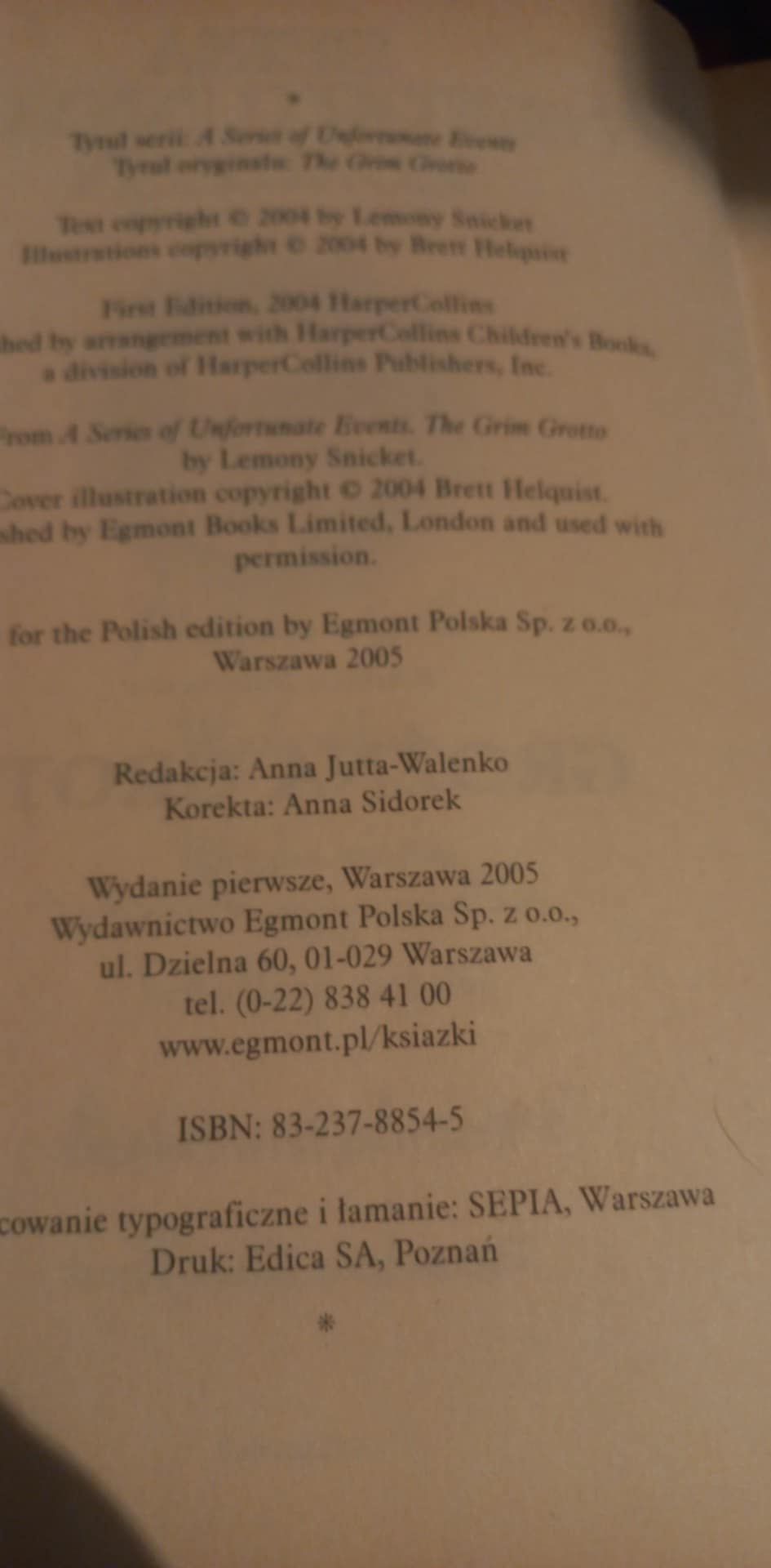 Seria Niefortunnych Zdarzeń 11 tomów  w doskonałym stanie