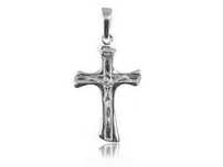 Elegancki Srebrny Krzyżyk Wizerunek Jezus Chrystus Pt_K112