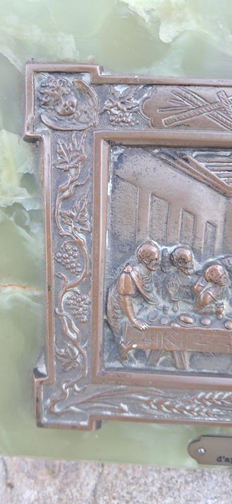 Antyk, przecudna plakieta,obraz,płaskorzeźba  Ostatnia Wieczerza