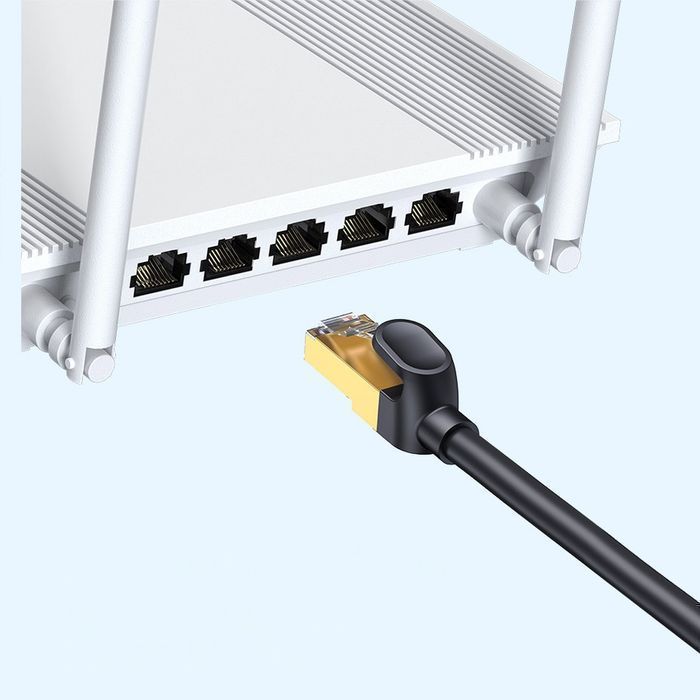 Przewód Ethernet Baseus Cat 7 RJ45 10Gbps 5m Czarny