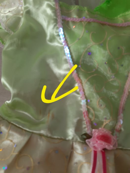 Dzwoneczek sukienka strój przebranie + skrzydełka 3-4 lata, 104