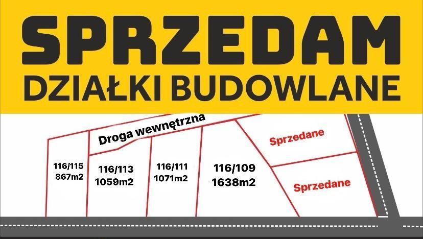 Sprzedam działkę budowlaną 867m2