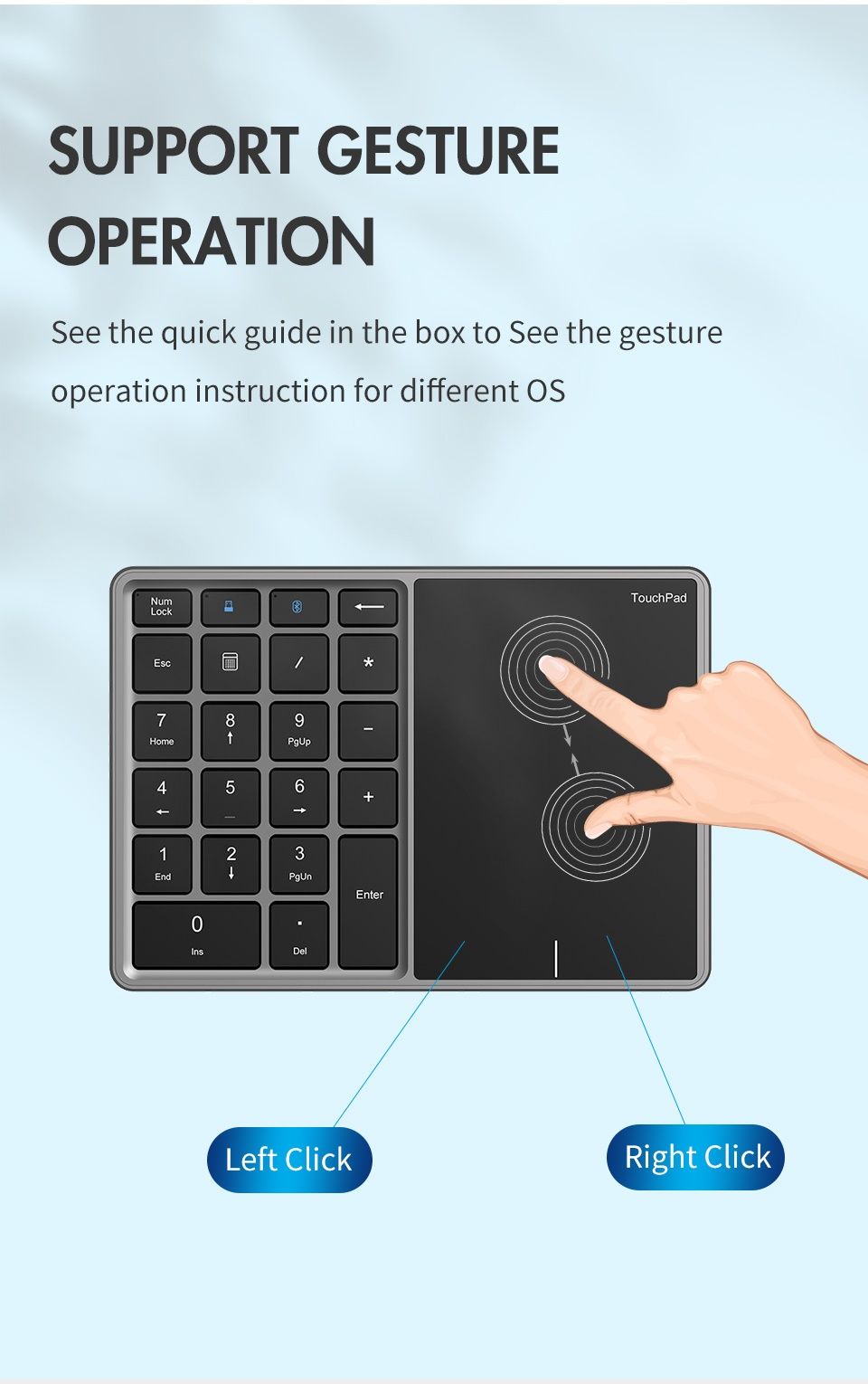 Сенсорна панель touchpad та цифрова клавіатура