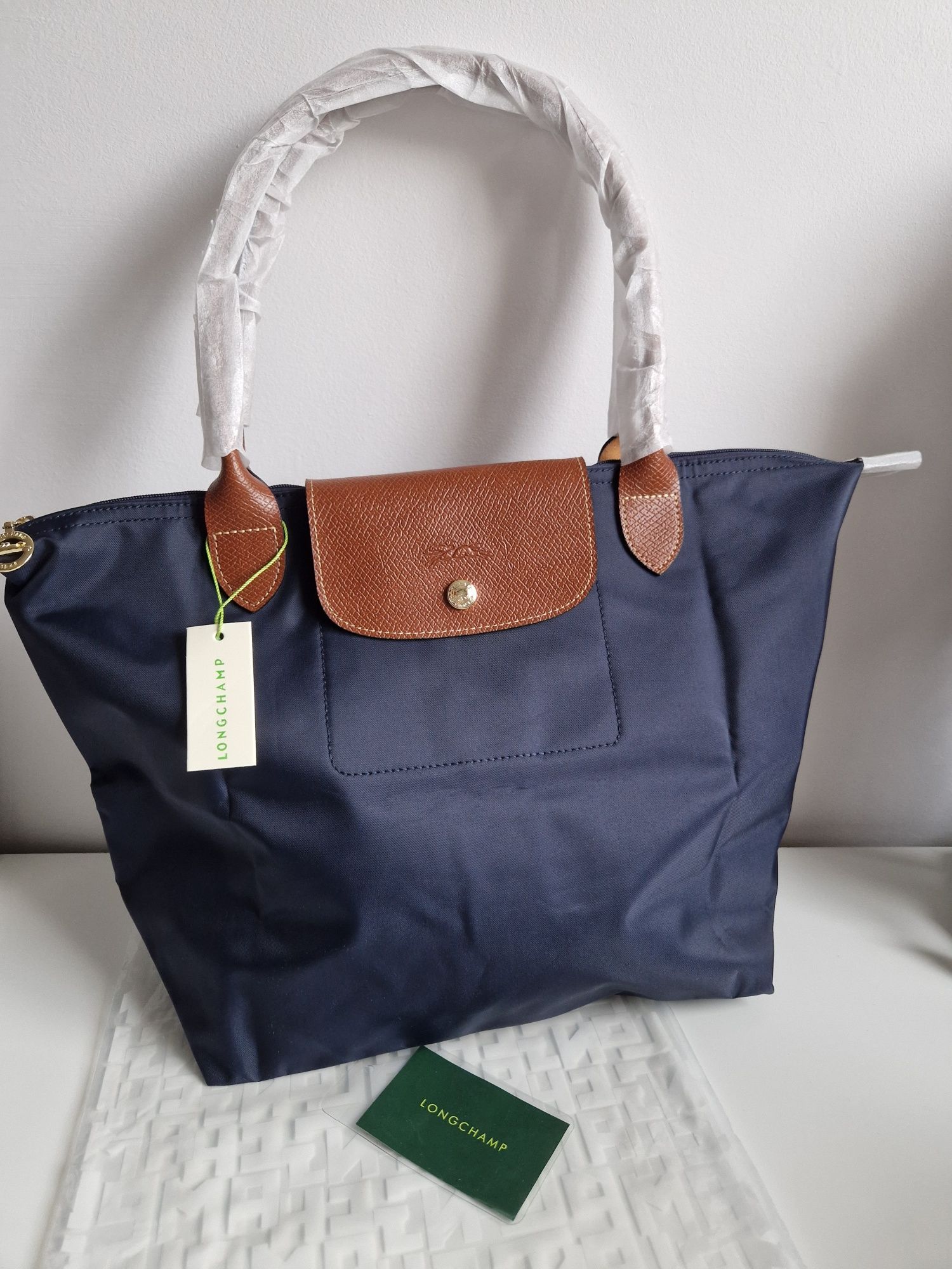 torebka LONGCHAMP granat roz L NOWA