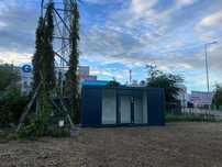 Izolowany pawilon biurowy, kontener 6x3 m – z elektryką i witrynami