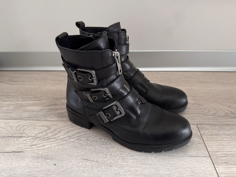 Czarne botki buty jesienne zimowe Gino Rossi 38 jak 39 skóra naturalna