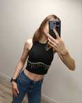 Crop top damski New Yorker S z ozdobnym paskiem