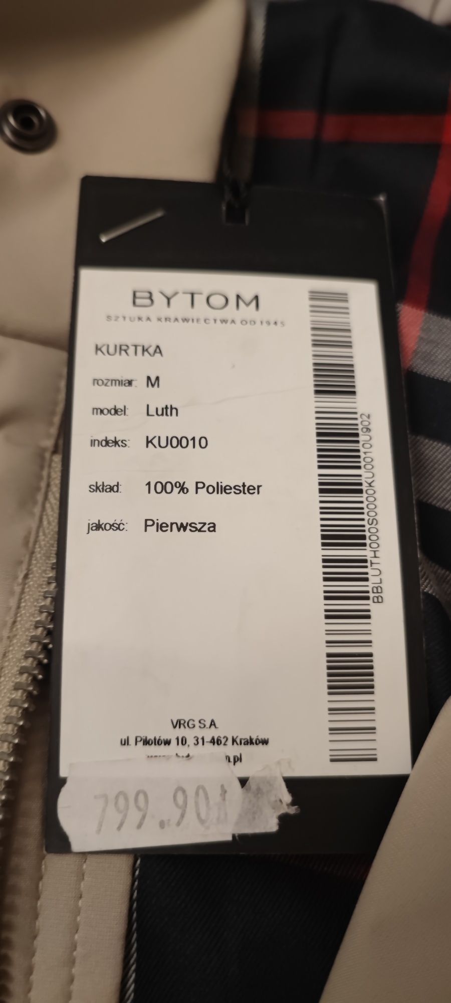 BYTOM Piękna wiosenna Nowa kurtka męska Bytom M