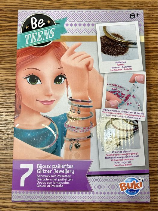 Pack 7 jóias com glitter e missangas