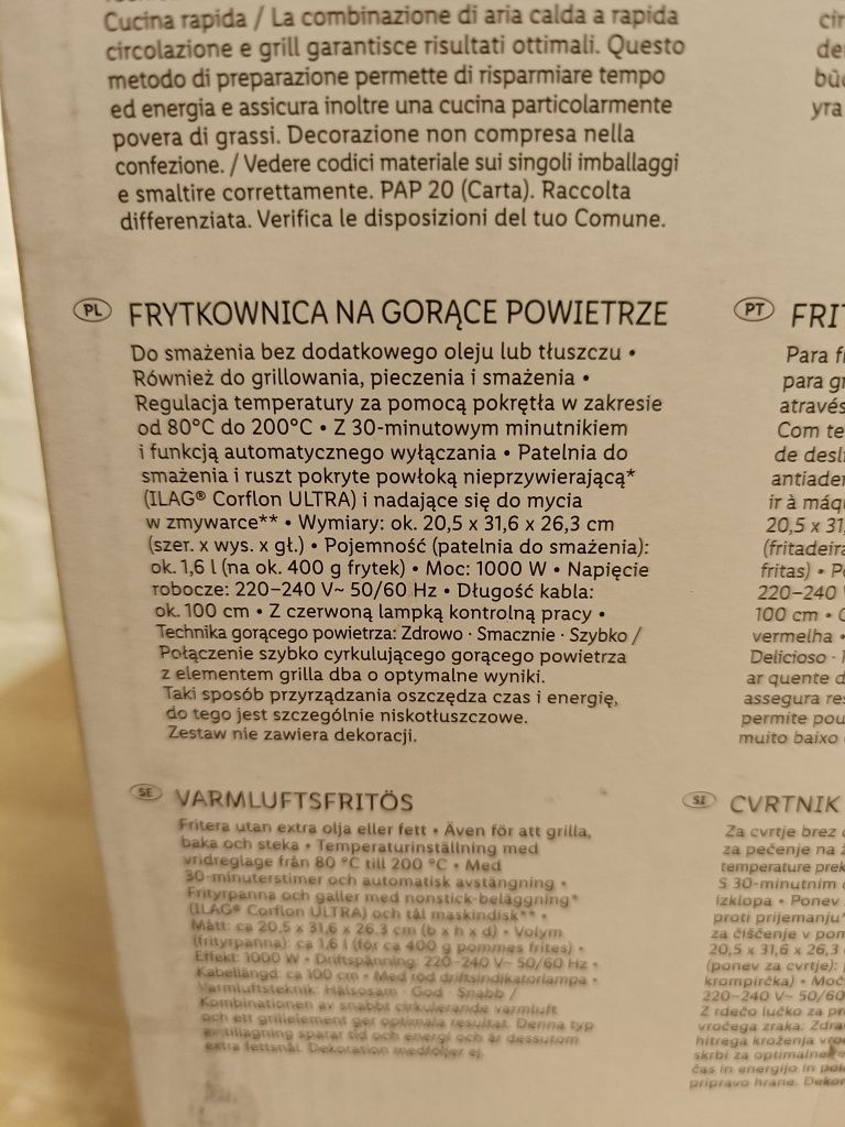 Airfyer, frytkownica na gorące powietrze Silvercrest