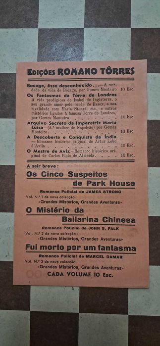 Folheto edições romano torres