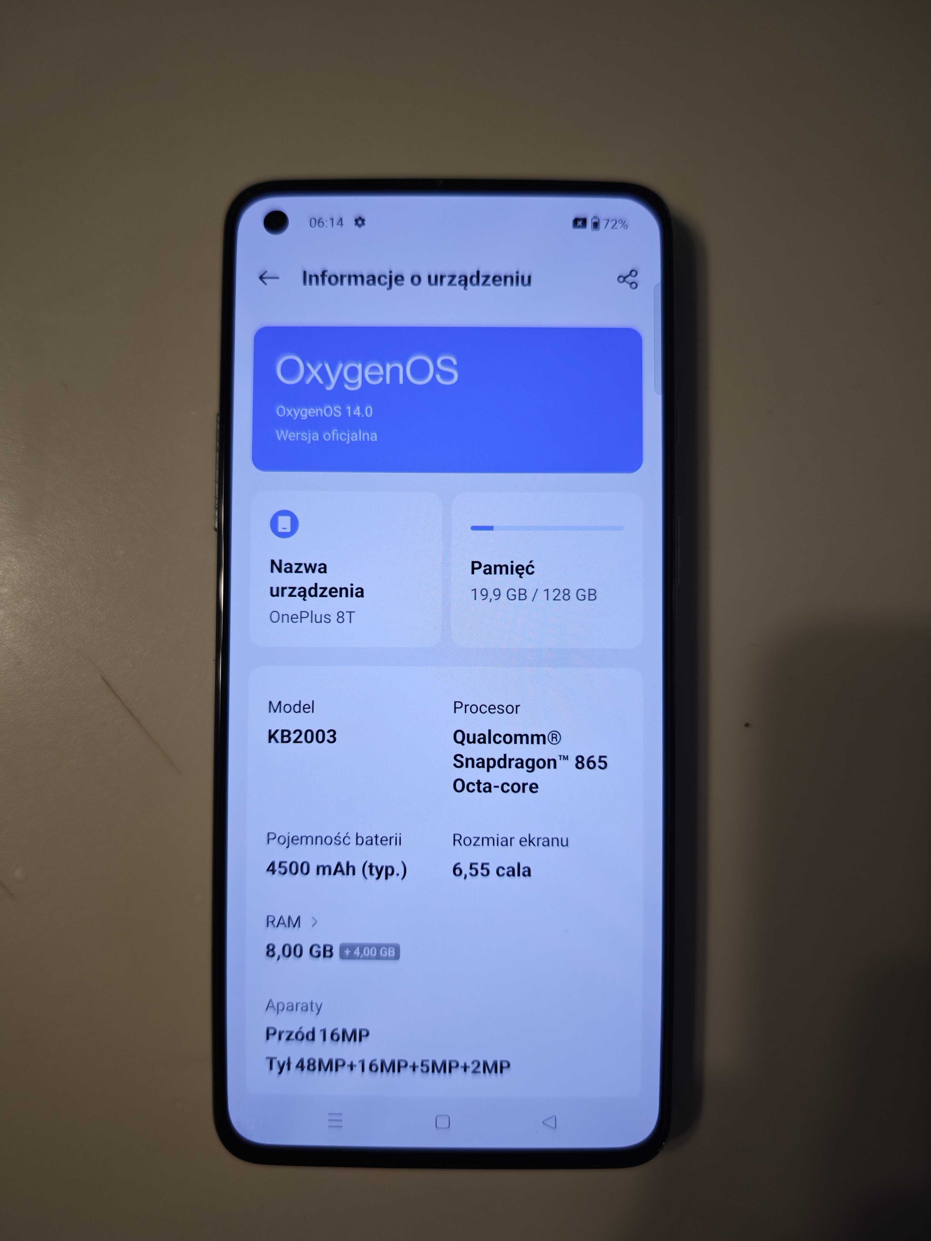 Oneplus 8T 8/128Gb bogaty zestaw