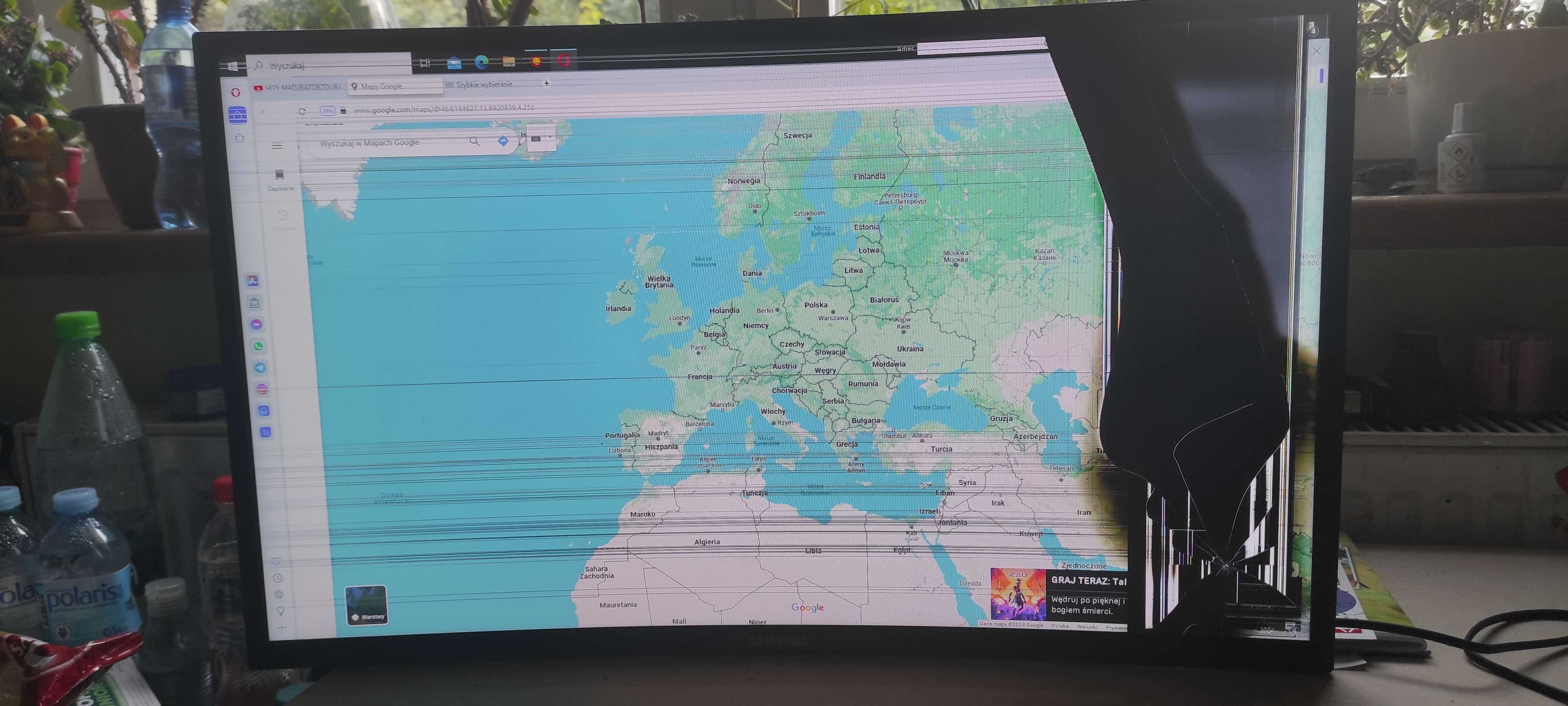 Monitor Samsung Qled Gaming uszkodzona matryca
