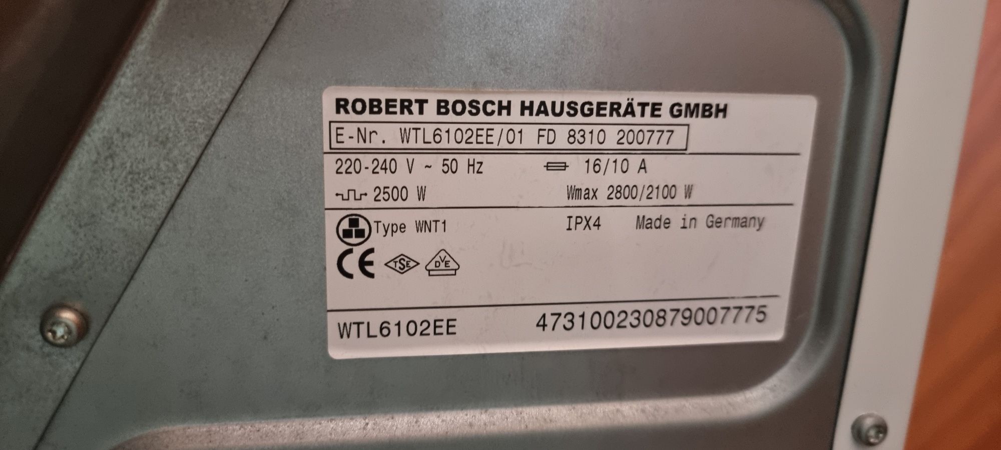 Máquina secar roupa Bosh Maxx WT6102EE