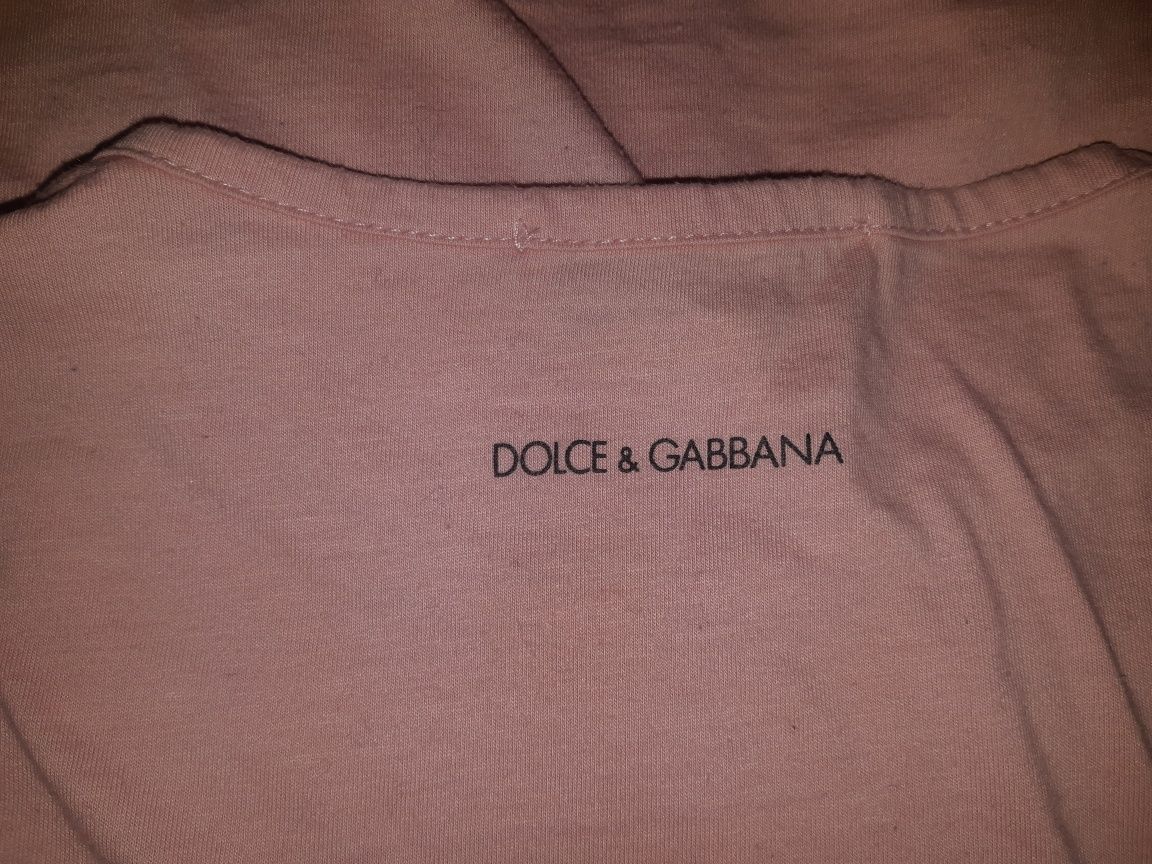 Pudrowo różowa bluzka na krótki rękaw S 36 Dolce&Gabbana