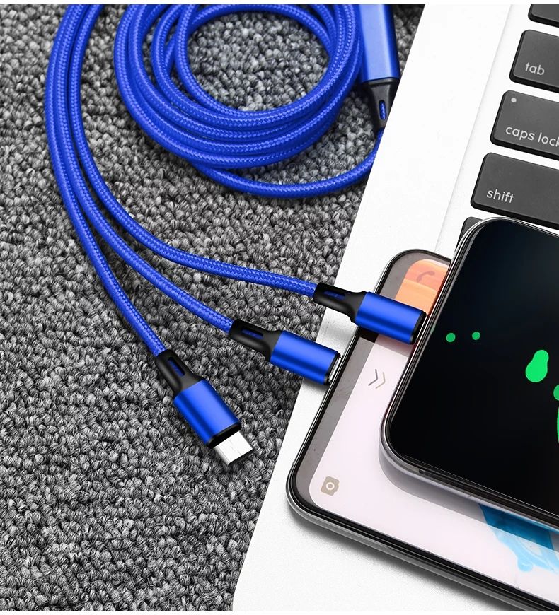 Универсальный кабель 3в1 шнур зарядка Type C iPhone Lightning Microusb