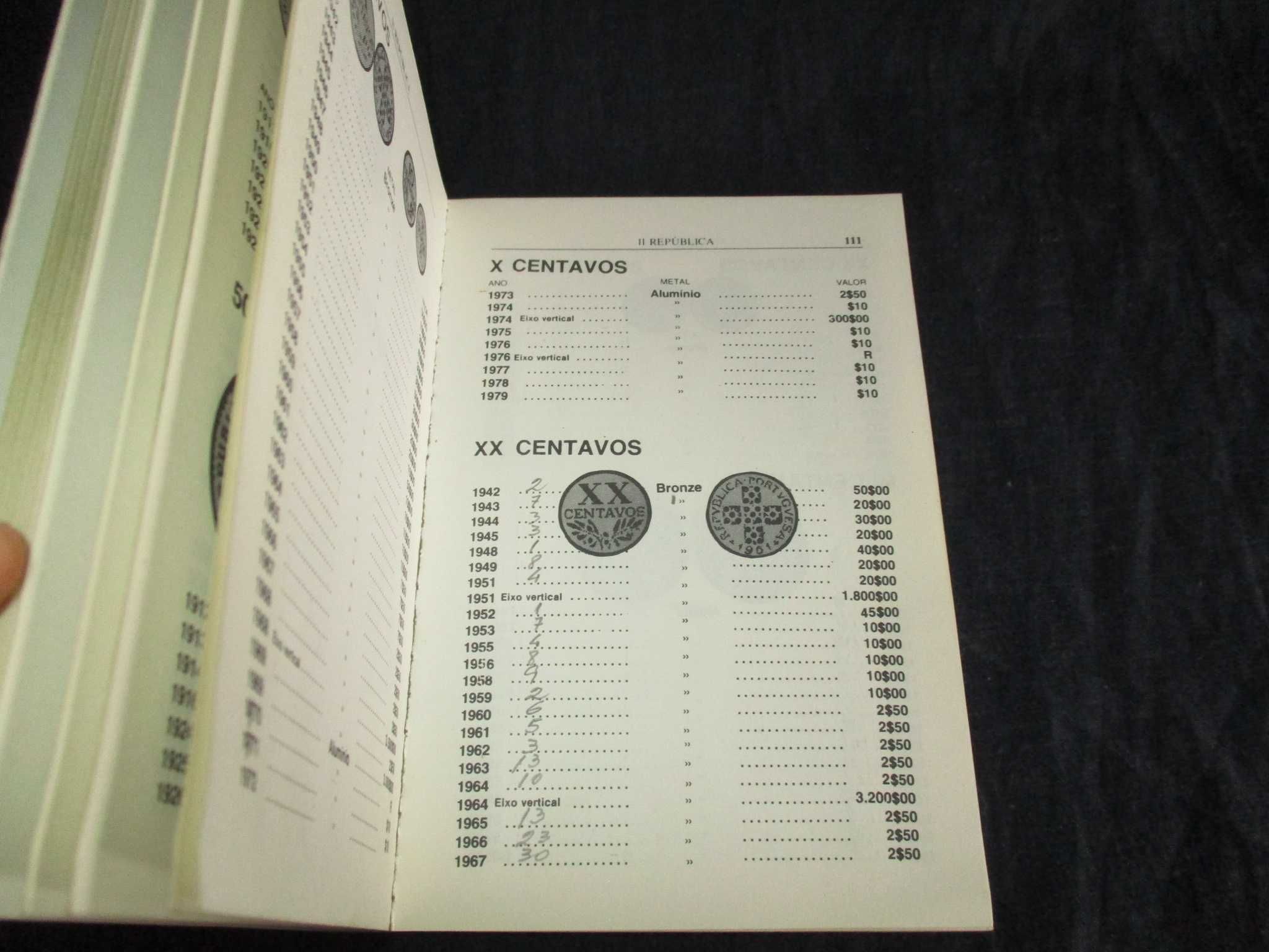 Livro Numismática Preçário de Moedas de Portugal 1980