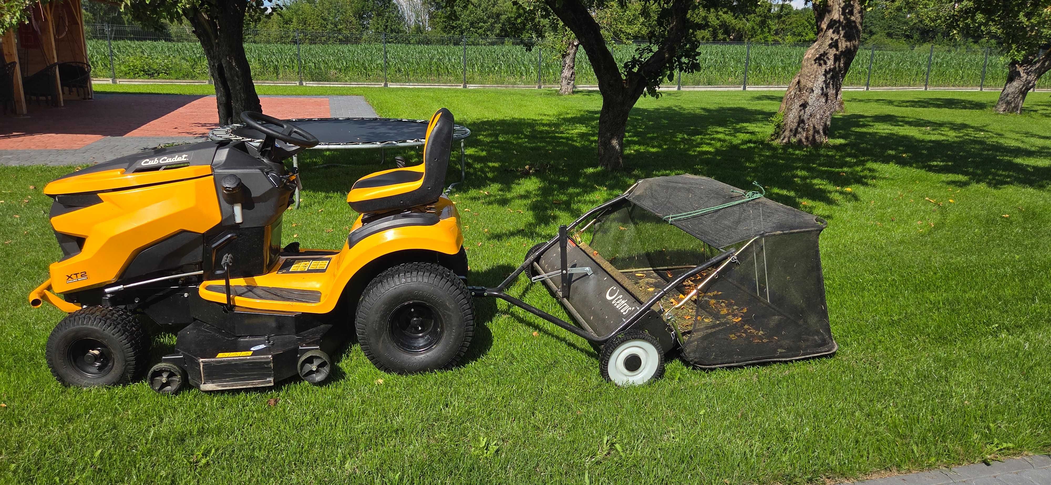 Traktorek ogrodowy Cub Cadet XT2 QS117+pług+przyczepka+łańcuchy nakoła