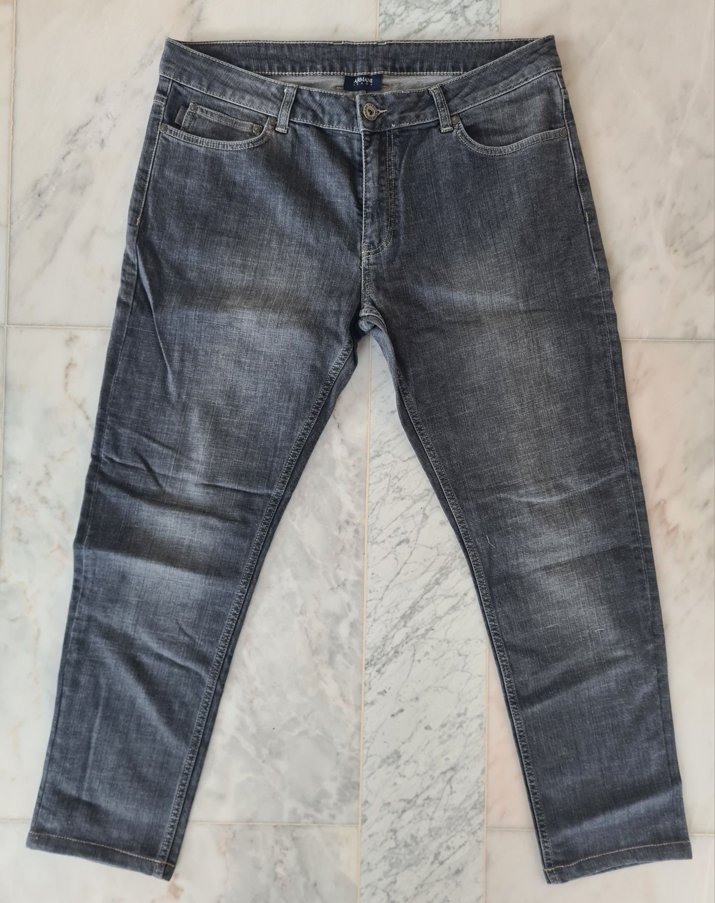 Spodnie jeansowe meskie armanii jeans XL W40 L34 szare