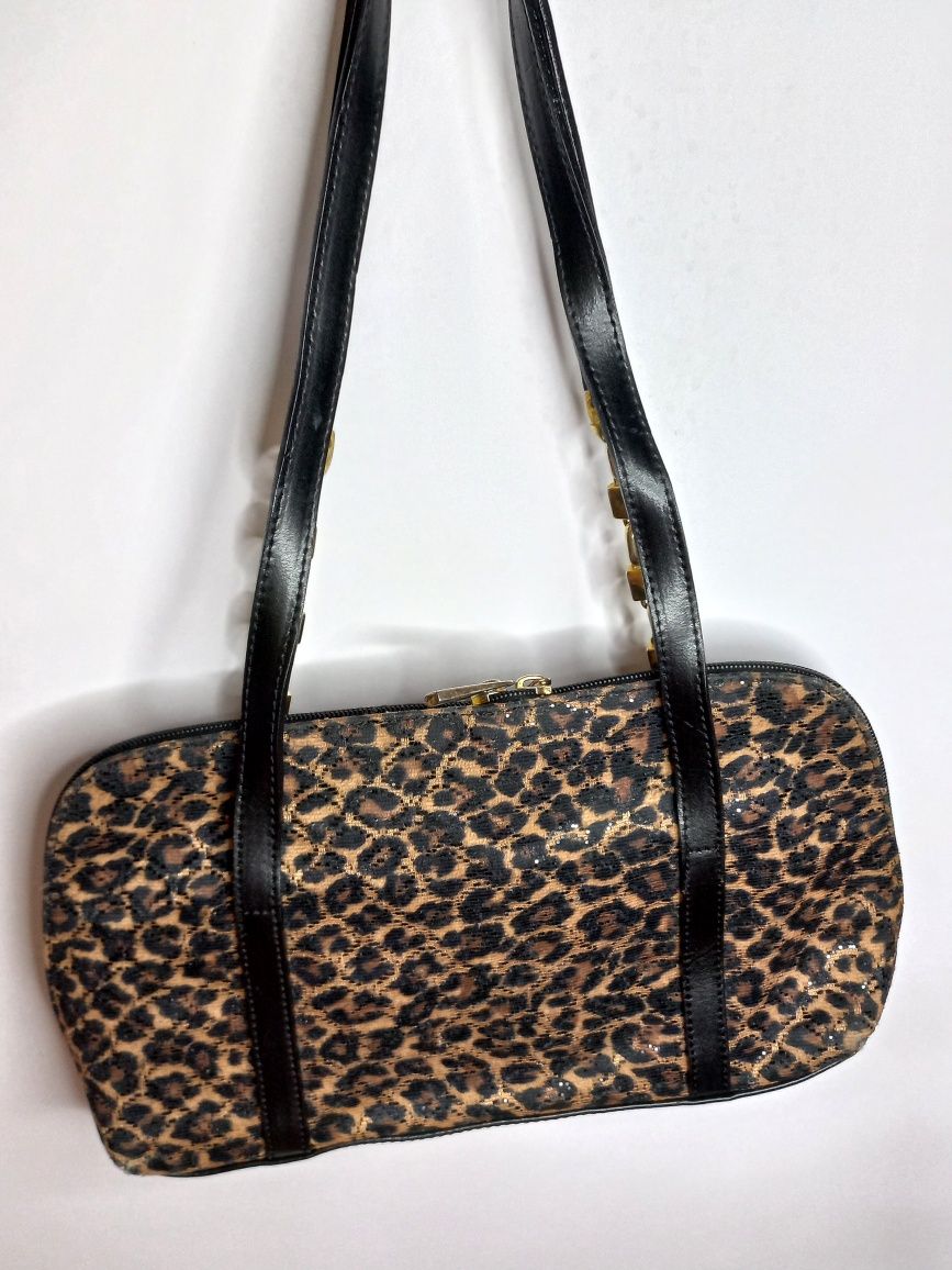Сумка леопардовая леопардова сумочка женская жіноча багет стильная