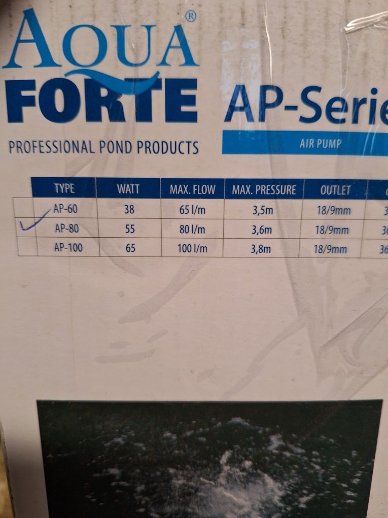aquaforte ap 80 dmuchawa sprężarka karp szczupak jesiotr