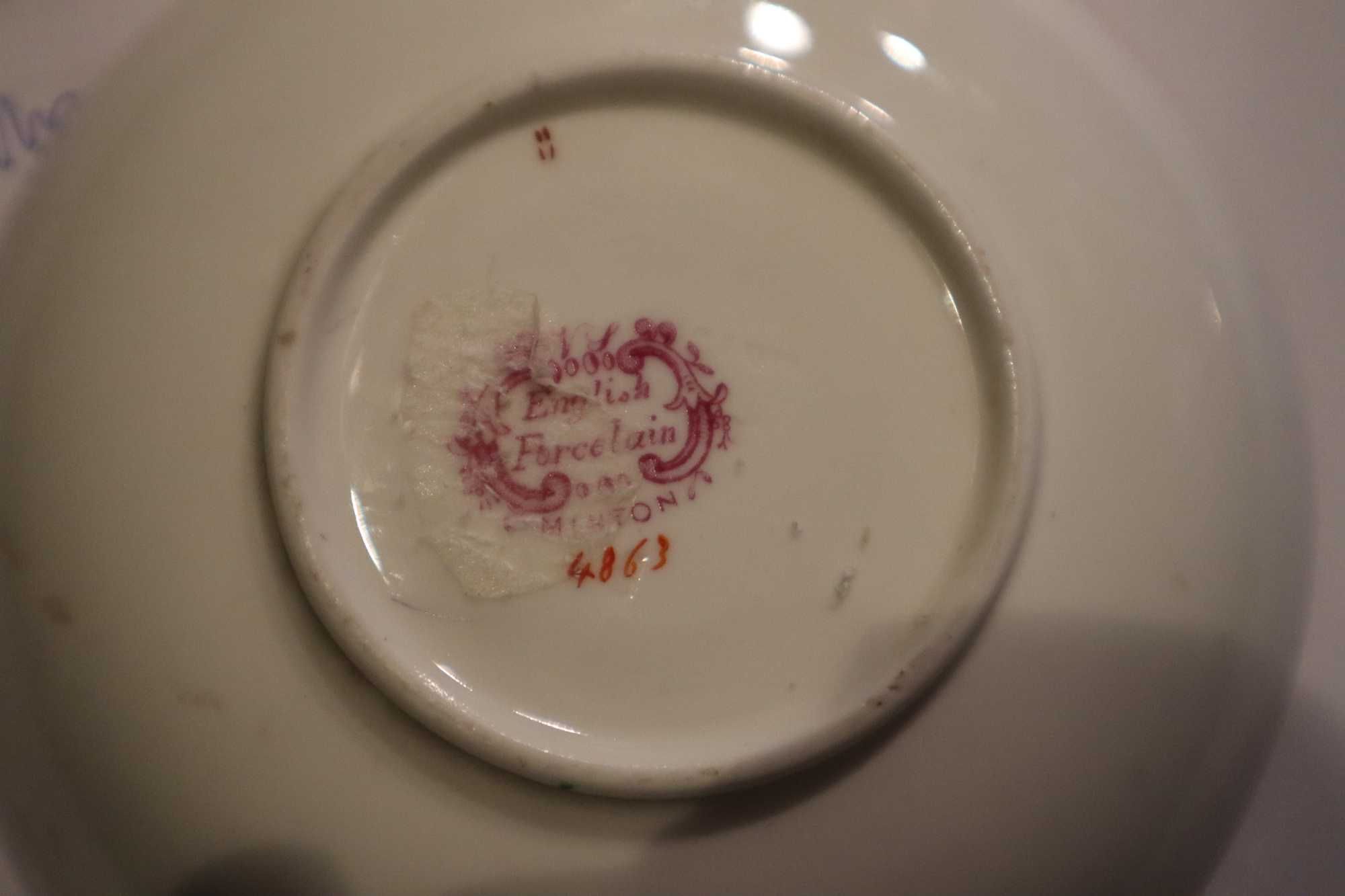 Spodki talerzyki  english porcelain minton syg 1830-50 LSS