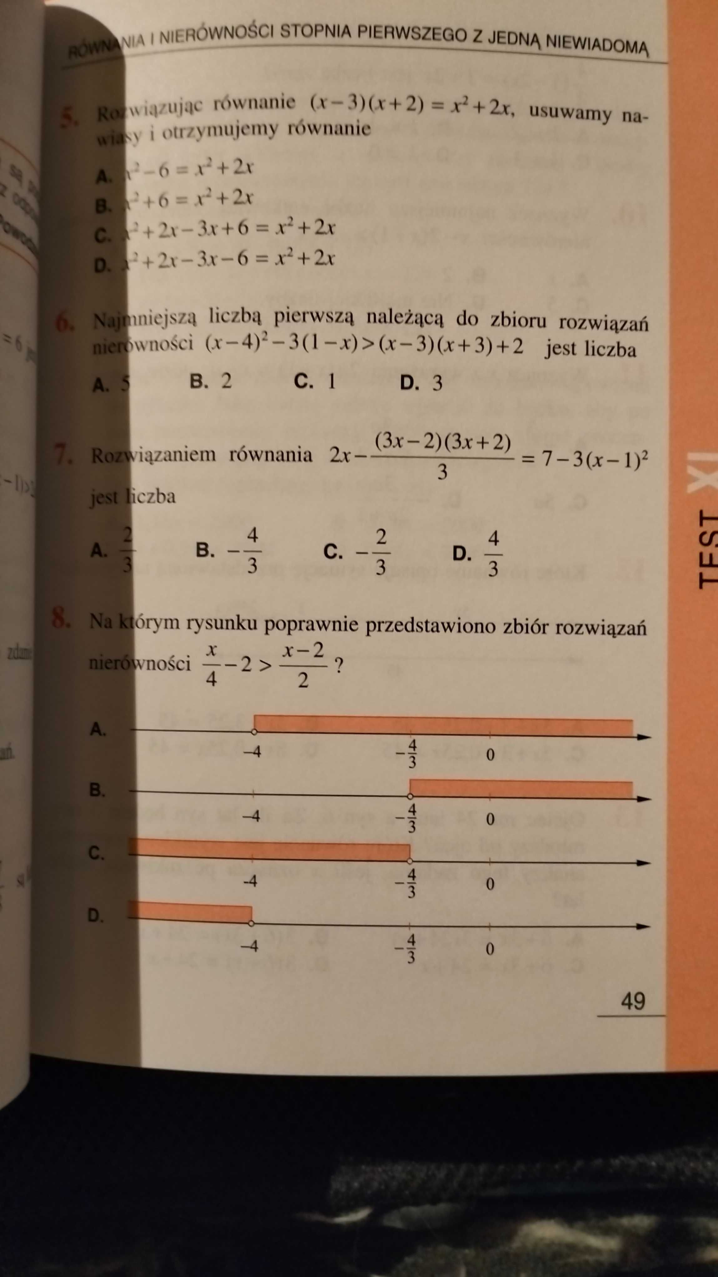 Testy z matematyki dla uczniów gimnazjum