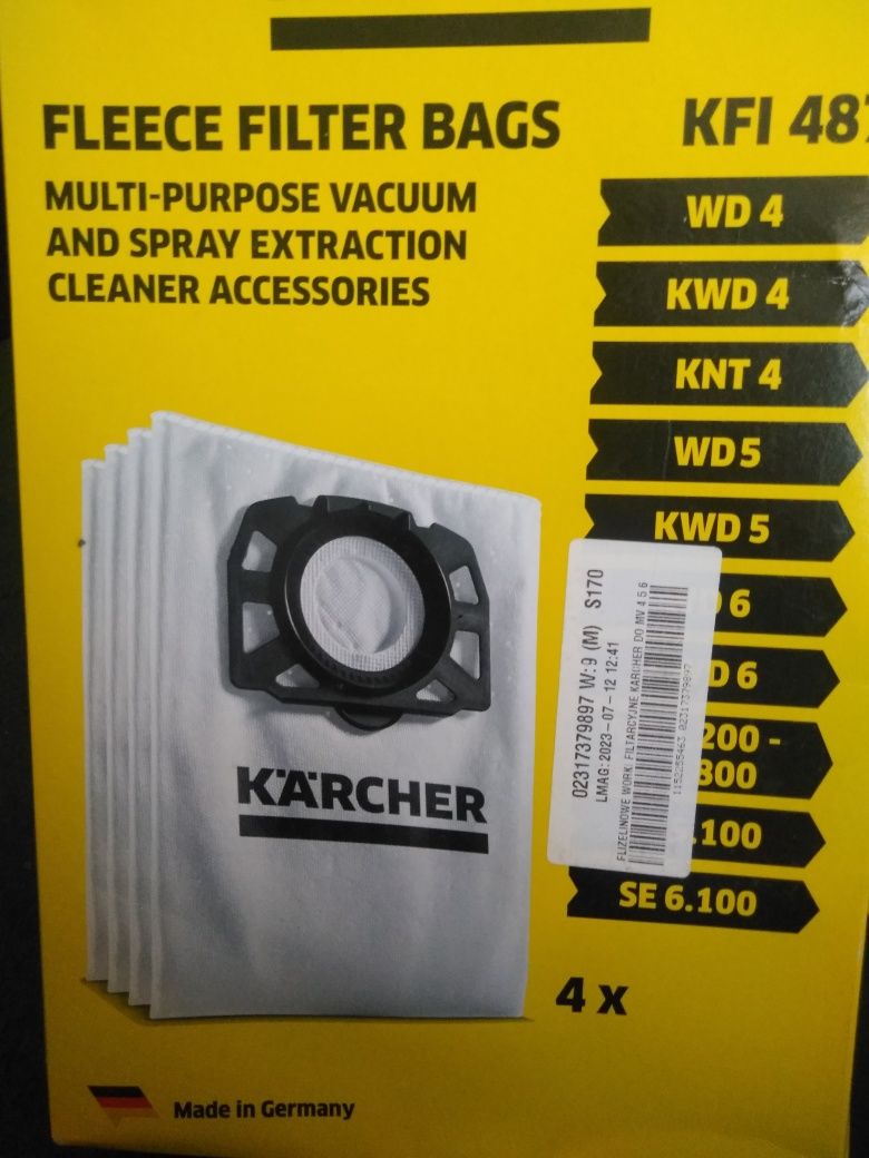 Oryginalne worki do odkurzacza Karcher KFI 487