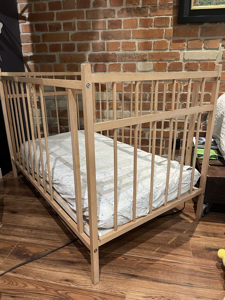 Łóżeczko dziecięce 120x60, materac i spód IKEA