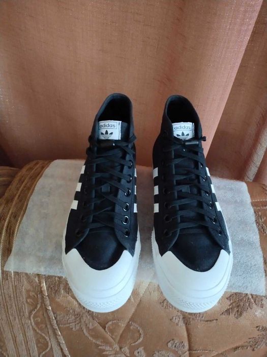Кеди високі чорні adidas - nizza platform mid розмір 38 устілка 24 см