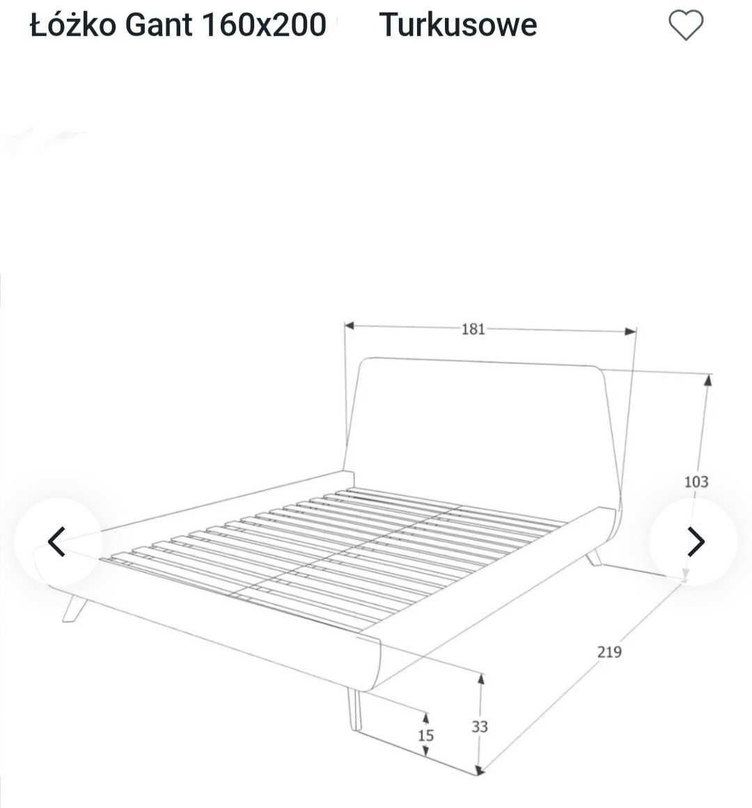 Łóżko sypialniane 160x200w kolorze turkusowym-do nowoczesnej sypialni!