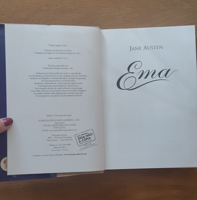 Livro "Ema" - "O cupido está armado e é perigoso"