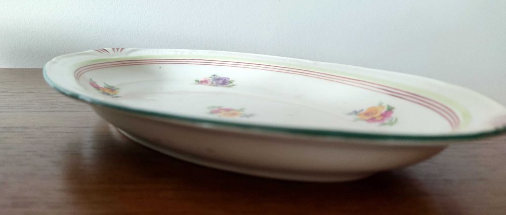 Chodzież stara porcelana 3 części waza, misa, półmisek