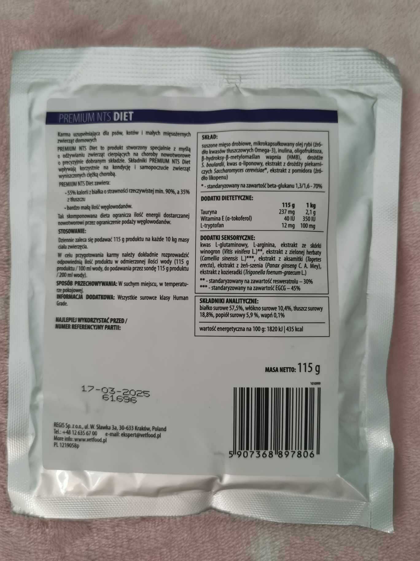 Vetfood NTS Diet™ 115g dodatek żywieniowy dla zwierząt