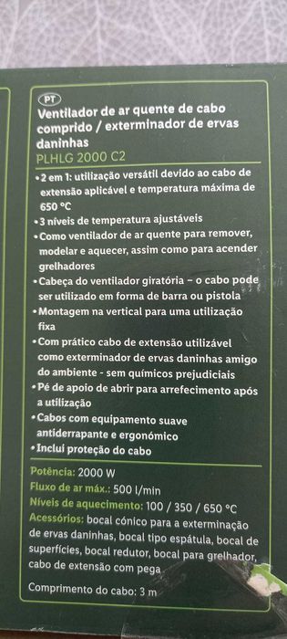 Soprador de Ar Quente/Eliminador Ervas Daninhas Parkside NOVO