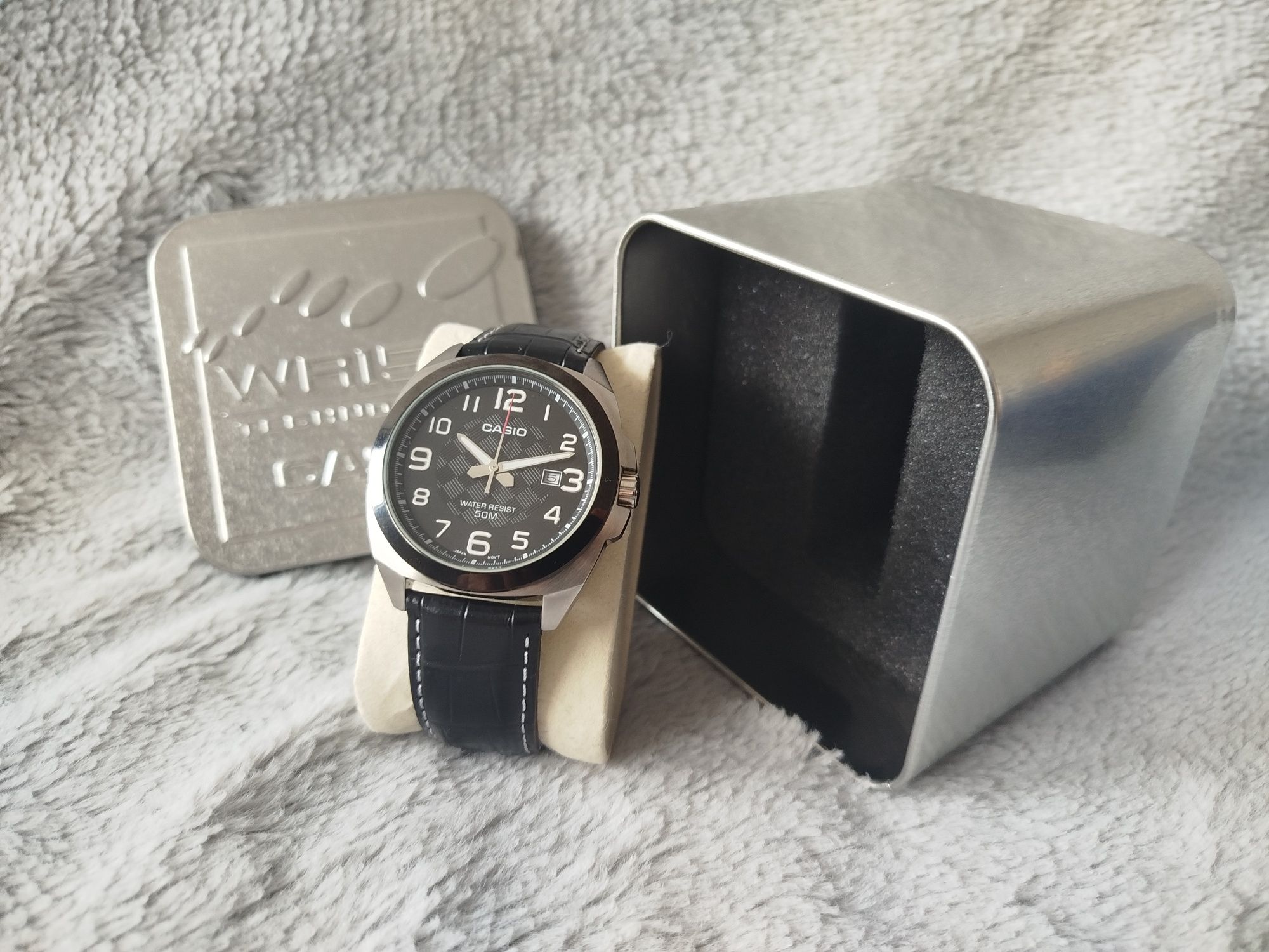 Zegarek Casio MTP-1340 silver black analog quartz men's elegant old mo
