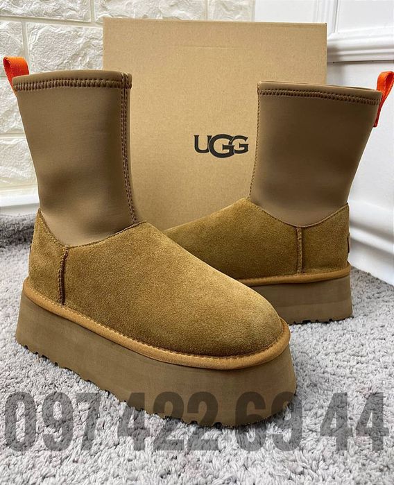 UGG CLASSIC DIPPER Black /Chestnut Жіночі Уггі на Платформі