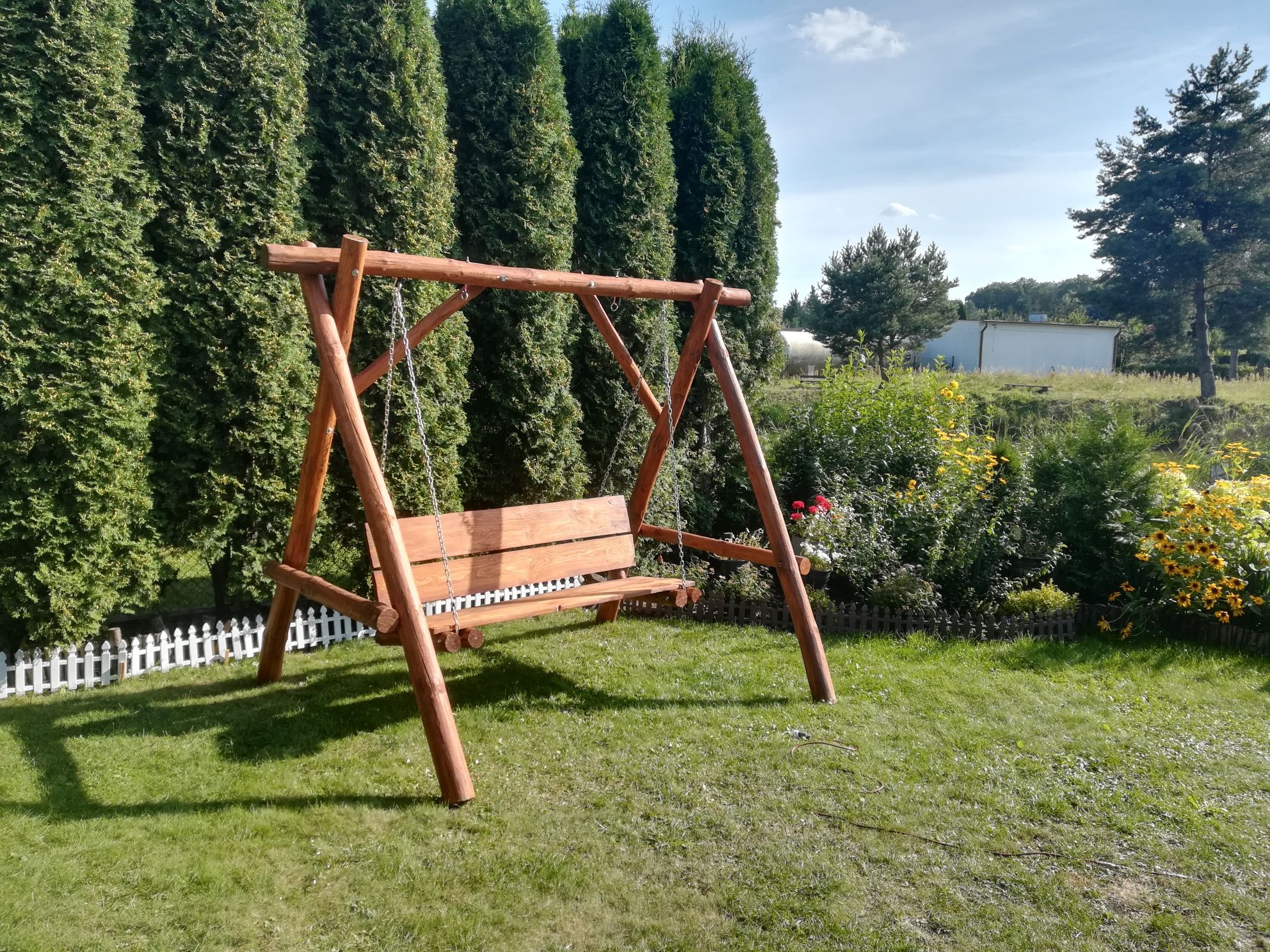Huśtawka ogrodowa bocianie gniazdo do ogrodu