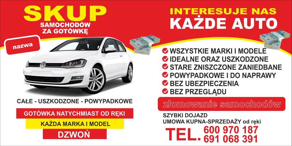 Skup Samochodów każda marka każdy Stan Zapraszamy