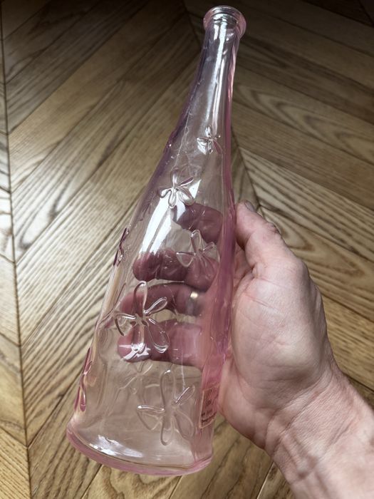 Wazon szklany różowy