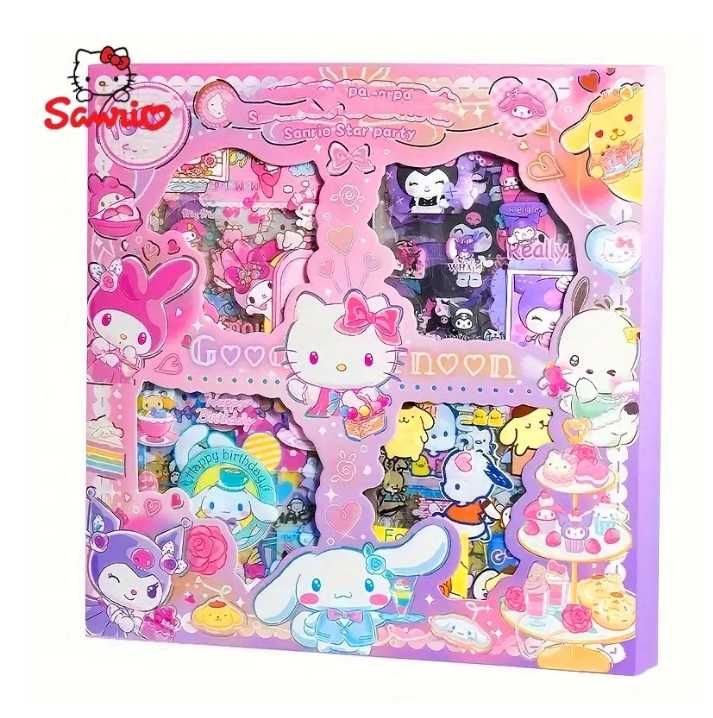 wlepy pudełko prezentowe 100 arkuszy naklejki Kuromi Sanrio Kawaii