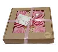 Mini mydełka flowerbox 6 róż 3D na prezent w pudełku