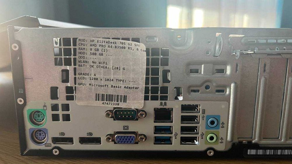 Komputer HP EliteDesk 705 G2 + monitor NEC 19”