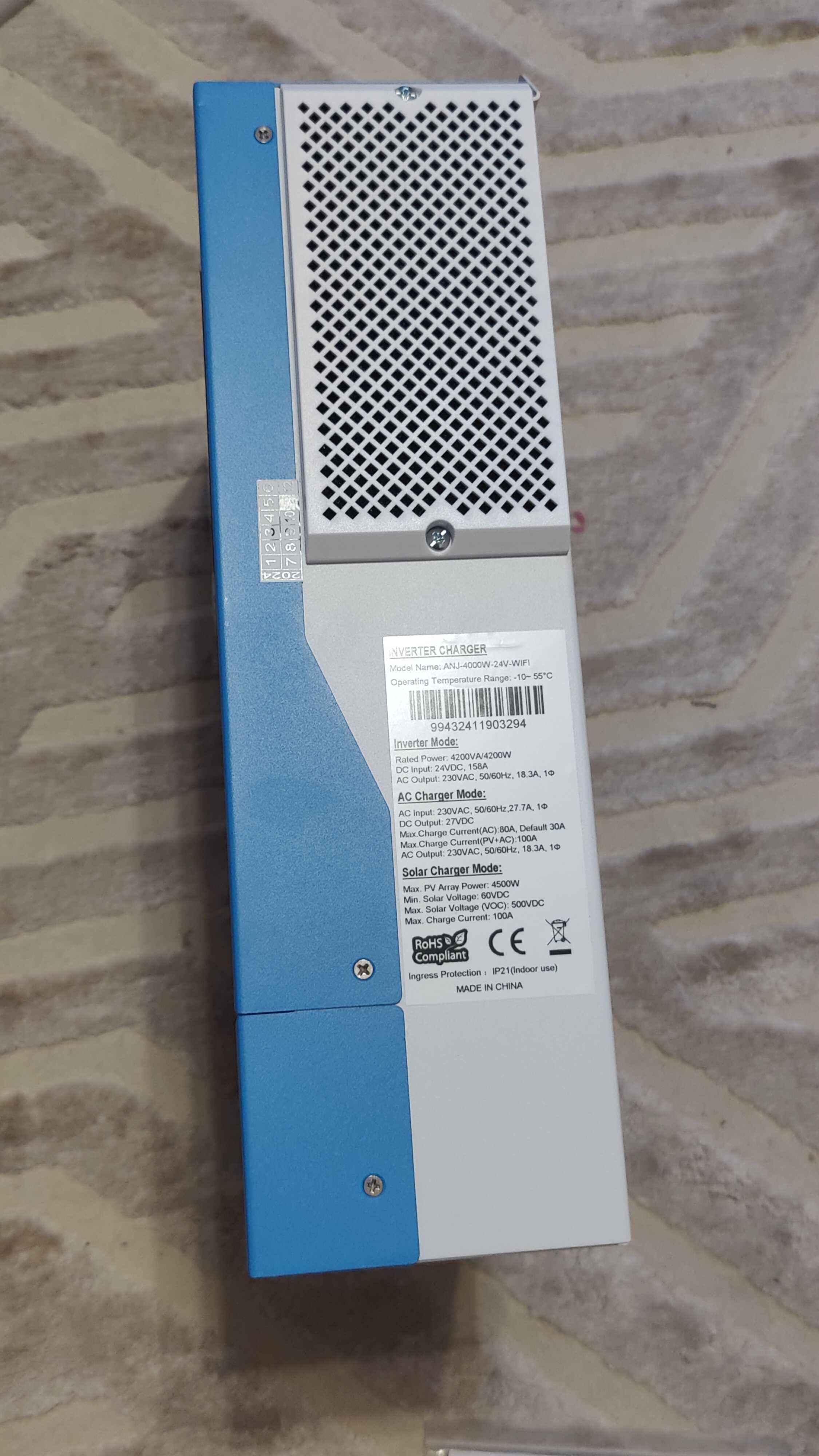 Інвертор гібридний Anenji ANJ-4000-24V-WIFI 100А