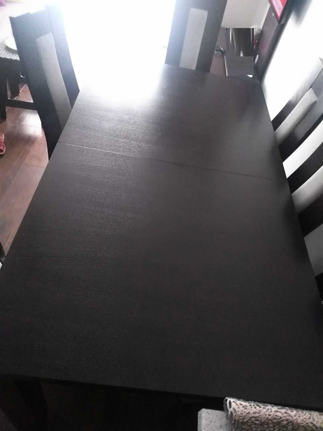 solidny elegancki stół i 6 krzeseł do salonu